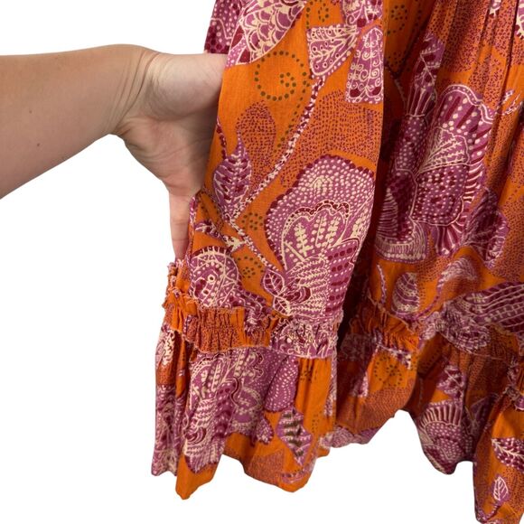 House of Harlow1960 x Nicole Richie Orange Floral Mini Dress Preppy Womens Small - Picture 5 of 9